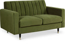 Lola Olive Velvet Loveseat - Town Of Bargains Furniture - NY