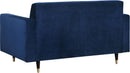 Lola Navy Velvet Loveseat - Town Of Bargains Furniture - NY