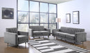 Lola Grey Velvet Loveseat - Town Of Bargains Furniture - NY