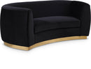 Julian Black Velvet Loveseat - Town Of Bargains Furniture - NY