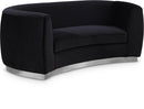 Julian Black Velvet Loveseat - Town Of Bargains Furniture - NY