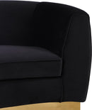 Julian Black Velvet Loveseat - Town Of Bargains Furniture - NY