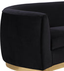 Julian Black Velvet Loveseat - Town Of Bargains Furniture - NY