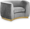 Julian Grey Velvet Chair - Town Of Bargains Furniture - NY