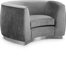 Julian Grey Velvet Chair - Town Of Bargains Furniture - NY