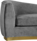 Julian Grey Velvet Chaise - Town Of Bargains Furniture - NY