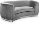 Julian Grey Velvet Loveseat - Town Of Bargains Furniture - NY