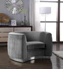 Julian Grey Velvet Chair - Town Of Bargains Furniture - NY