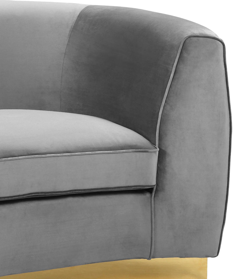 Julian Grey Velvet Loveseat - Town Of Bargains Furniture - NY