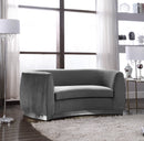 Julian Grey Velvet Loveseat - Town Of Bargains Furniture - NY
