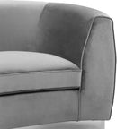 Julian Grey Velvet Loveseat - Town Of Bargains Furniture - NY
