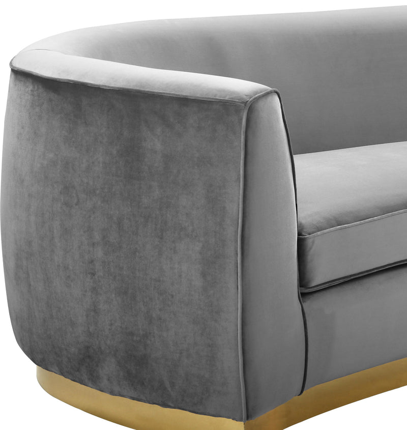 Julian Grey Velvet Loveseat - Town Of Bargains Furniture - NY