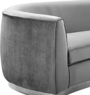 Julian Grey Velvet Loveseat - Town Of Bargains Furniture - NY