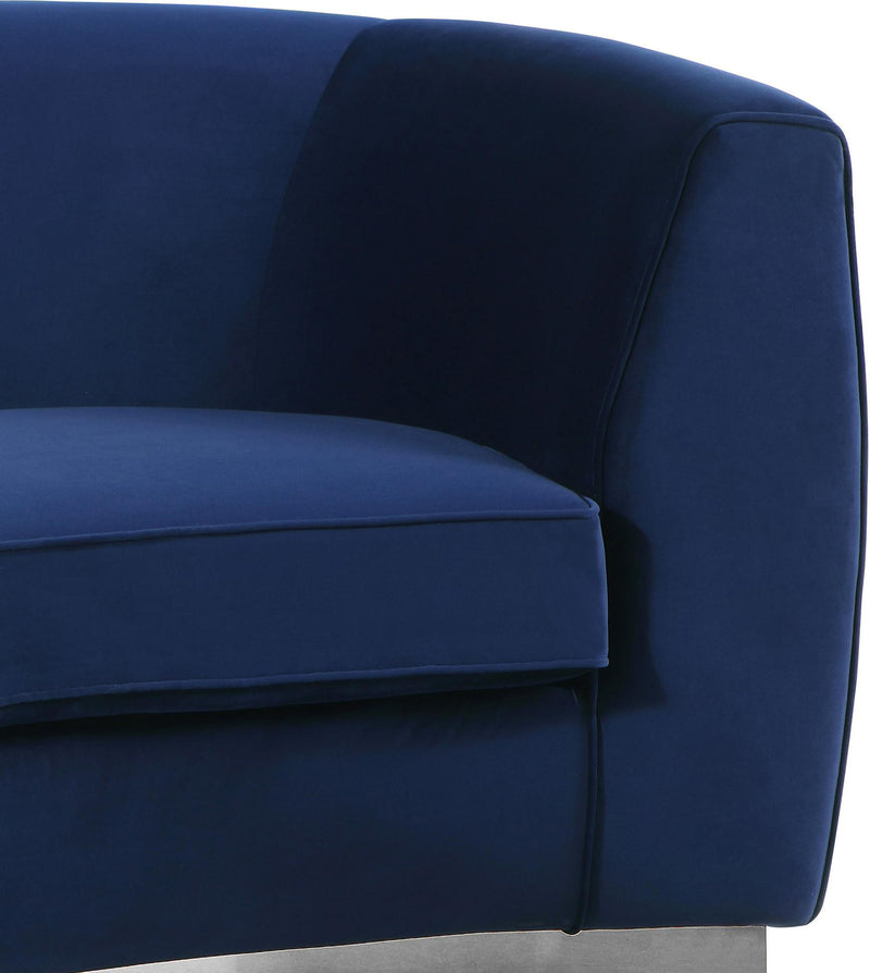 Julian Navy Velvet Loveseat - Town Of Bargains Furniture - NY