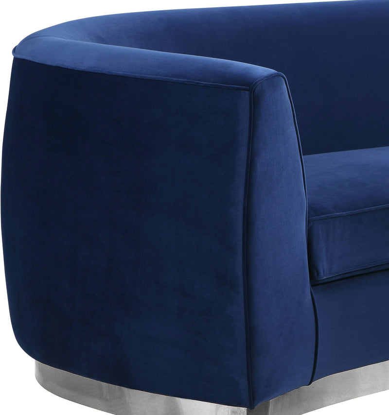 Julian Navy Velvet Loveseat - Town Of Bargains Furniture - NY