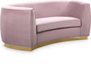 Julian Pink Velvet Loveseat - Town Of Bargains Furniture - NY