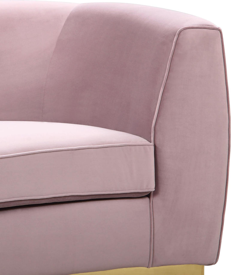 Julian Pink Velvet Loveseat - Town Of Bargains Furniture - NY