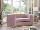 Julian Pink Velvet Loveseat - Town Of Bargains Furniture - NY