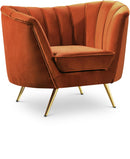 Margo Cognac Velvet Chair - Town Of Bargains Furniture - NY
