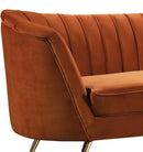 Margo Cognac Velvet Loveseat - Town Of Bargains Furniture - NY
