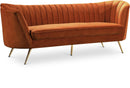 Margo Cognac Velvet Sofa - Town Of Bargains Furniture - NY