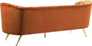 Margo Cognac Velvet Sofa - Town Of Bargains Furniture - NY