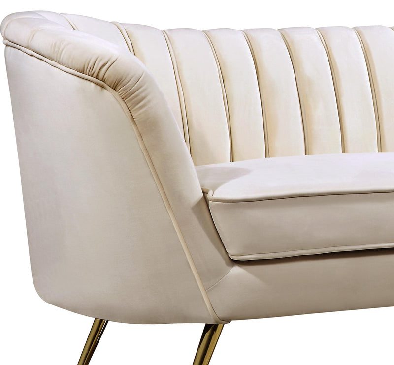 Margo Cream Velvet Sofa - Town Of Bargains Furniture - NY