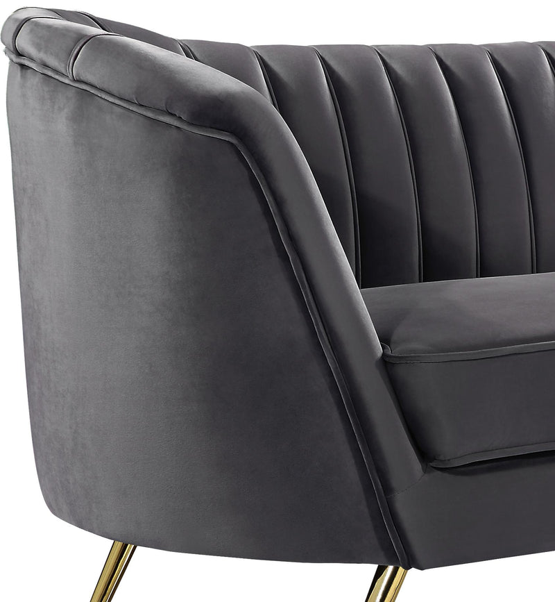 Margo Grey Velvet Loveseat - Town Of Bargains Furniture - NY