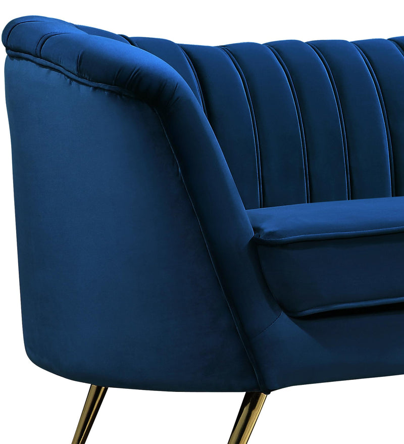 Margo Navy Velvet Loveseat - Town Of Bargains Furniture - NY