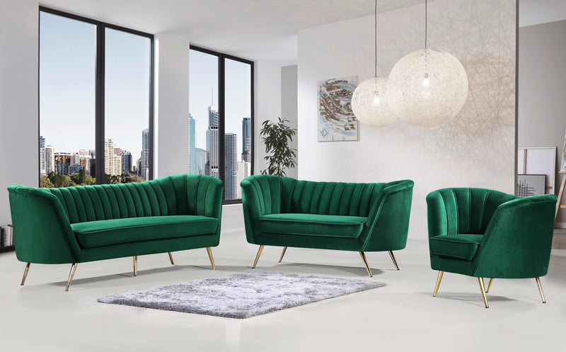 Margo Green Velvet Loveseat - Town Of Bargains Furniture - NY