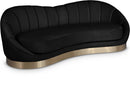 Shelly Black Velvet Sofa - Town Of Bargains Furniture - NY