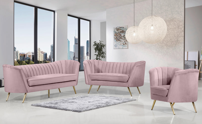 Margo Pink Velvet Loveseat