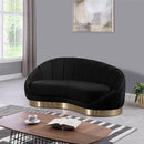 Shelly Black Velvet Chaise - Town Of Bargains Furniture - NY