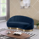 Shelly Navy Velvet Chaise - Town Of Bargains Furniture - NY