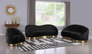 Shelly Black Velvet Chaise - Town Of Bargains Furniture - NY