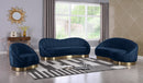 Shelly Navy Velvet Chaise - Town Of Bargains Furniture - NY