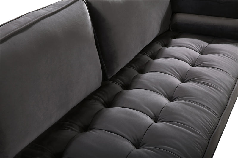 Emily Grey Velvet Loveseat - Town Of Bargains Furniture - NY