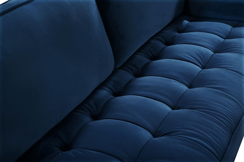 Emily Navy Velvet Loveseat - Town Of Bargains Furniture - NY