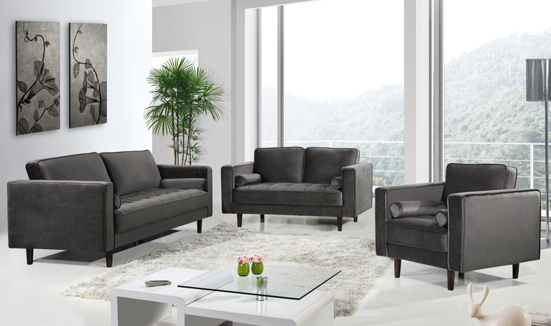 Emily Grey Velvet Sofa - Town Of Bargains Furniture - NY