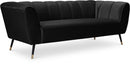 Beaumont Black Velvet Sofa - Town Of Bargains Furniture - NY