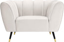 Beaumont Cream Velvet Chair - Town Of Bargains Furniture - NY