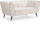 Beaumont Cream Velvet Loveseat - Town Of Bargains Furniture - NY