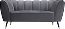 Beaumont Grey Velvet Loveseat - Town Of Bargains Furniture - NY