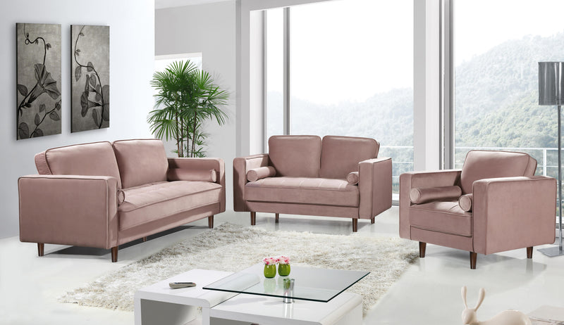 Emily Pink Velvet Loveseat - Town Of Bargains Furniture - NY
