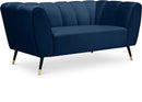 Beaumont Navy Velvet Loveseat - Town Of Bargains Furniture - NY