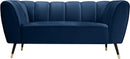 Beaumont Navy Velvet Loveseat - Town Of Bargains Furniture - NY