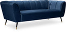 Beaumont Navy Velvet Sofa - Town Of Bargains Furniture - NY