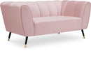 Beaumont Pink Velvet Loveseat - Town Of Bargains Furniture - NY