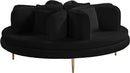 Circlet Black Velvet Round Sofa Settee - Town Of Bargains Furniture - NY