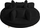 Circlet Black Velvet Round Sofa Settee - Town Of Bargains Furniture - NY
